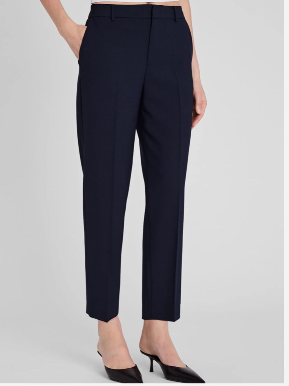 Club Monaco Borrem Suit Pant - Navy | Cropped Straight Leg Trousers Size 2